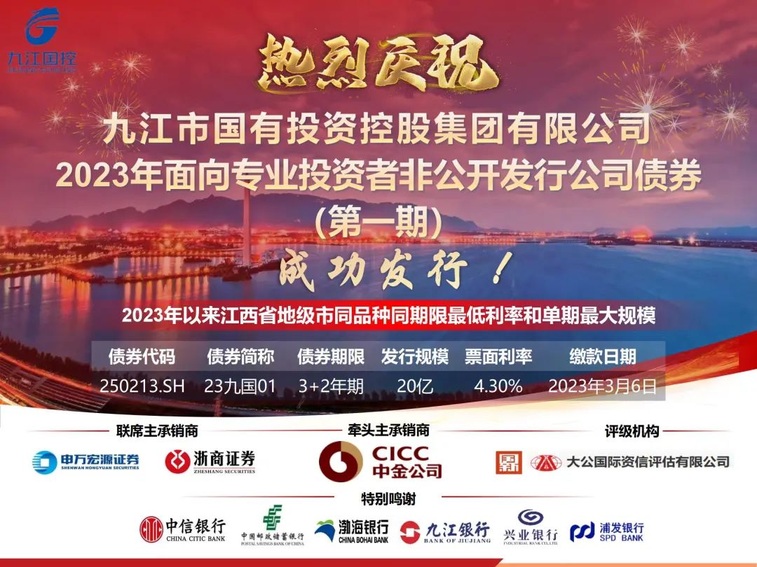 喜報(bào)頻傳！市國(guó)控集團(tuán)成功發(fā)行20億元非公開(kāi)發(fā)行公司債券